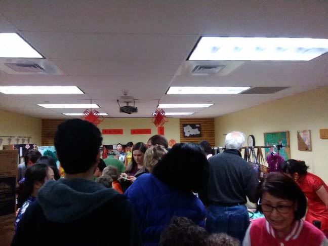 crowd at the library's chinese new year celebration