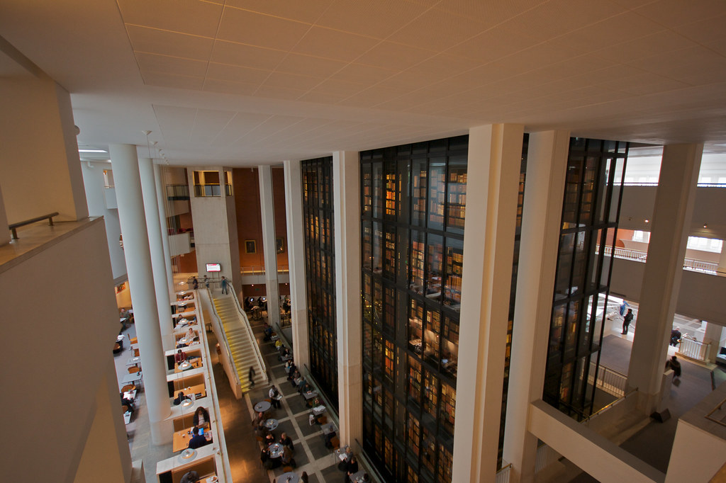 expansive interior of library