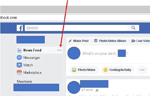 Step 1 of updating Facebook preferences