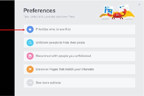 Step 2 of updating Facebook preferences