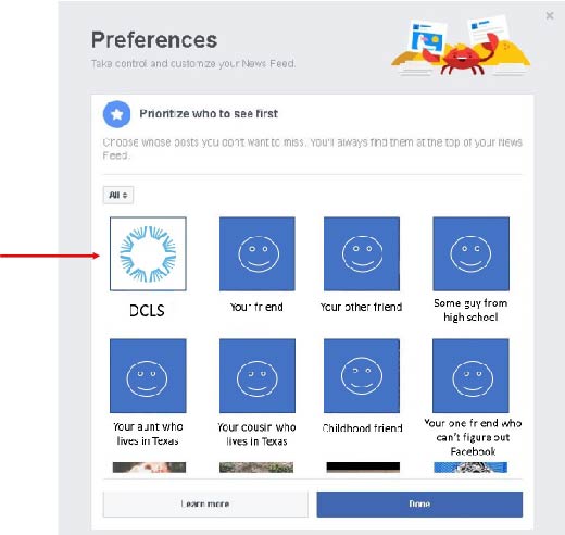 Step 3 of updating Facebook preferences