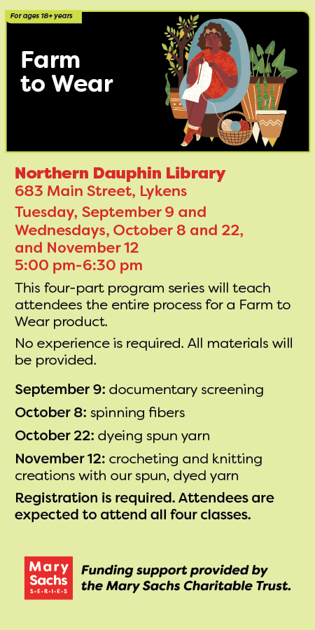 advertisement for september 9th "farm to wear" event
